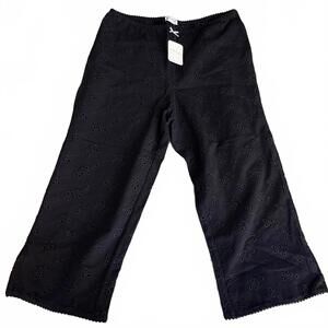 FREE PEOPLE Intimately FREE NWT Full Bloom Black Eyelet Capri SZ L CottageCore